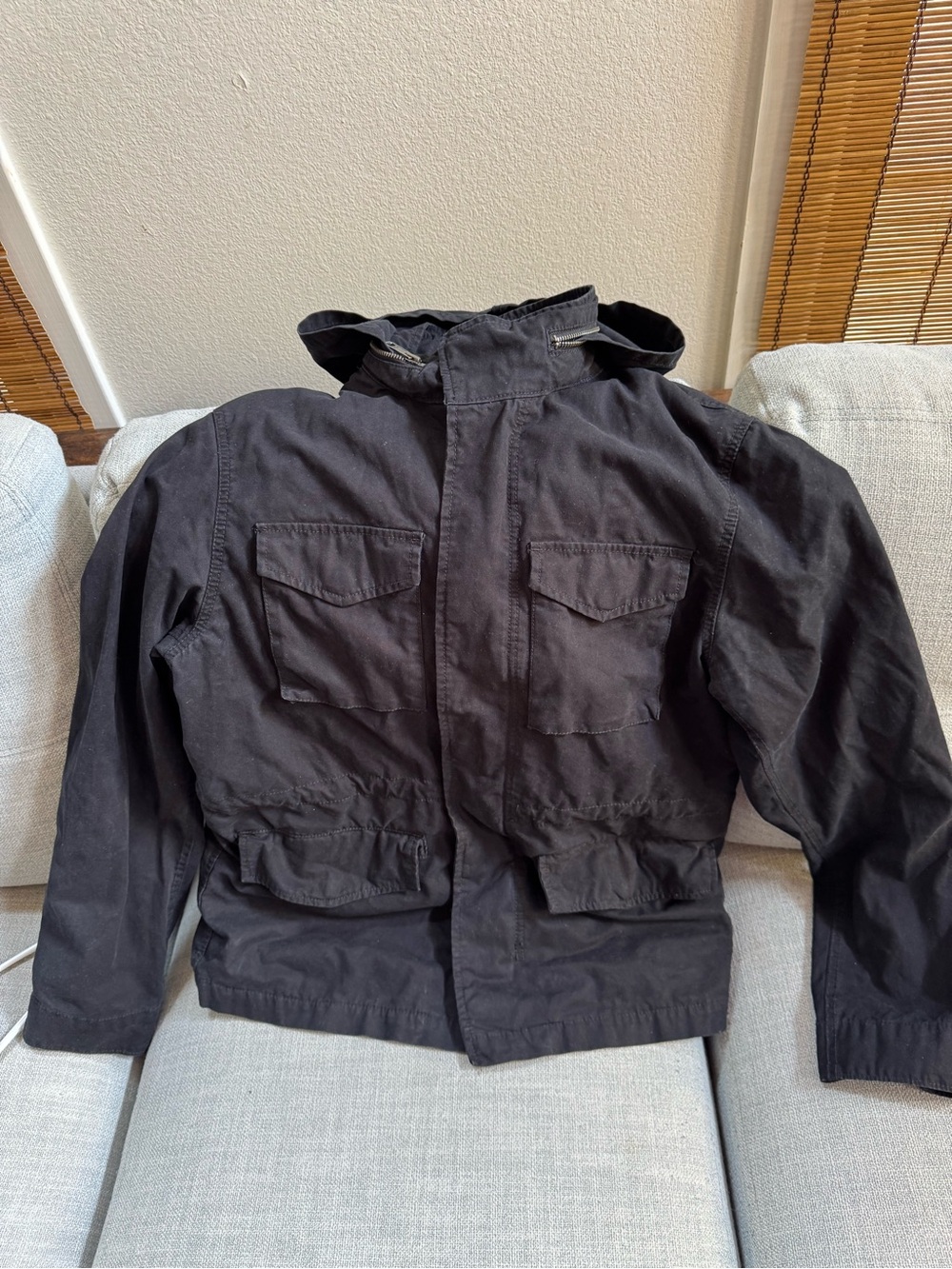 Black Hooded Utility Jacket